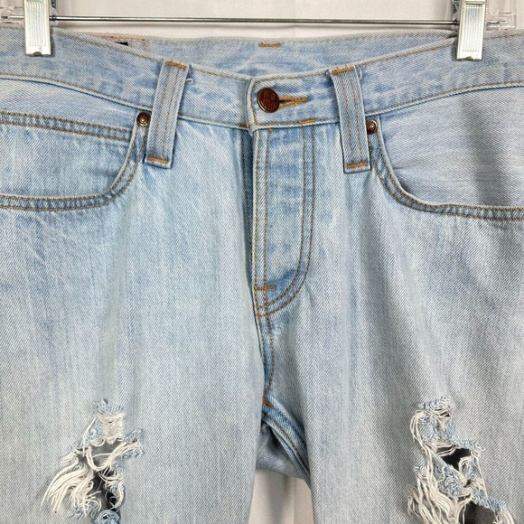 Big John x Rockin Jelly Bean Jeans Womens Sz 30 Japan Blue Cotton Ripped‎ - Picture 2 of 14